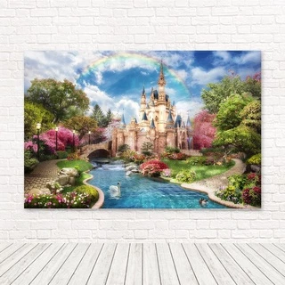 Painel Retangular Tecido Sublimado 3D Castelo Realeza 2,00x1,50 WRT-4171