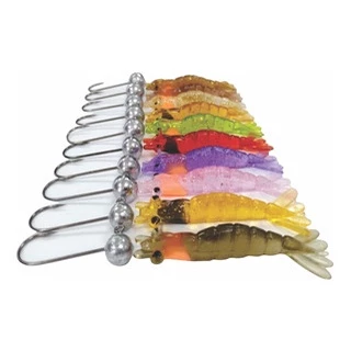 Kit 10 Camarão 8,5 + 10 Jig head