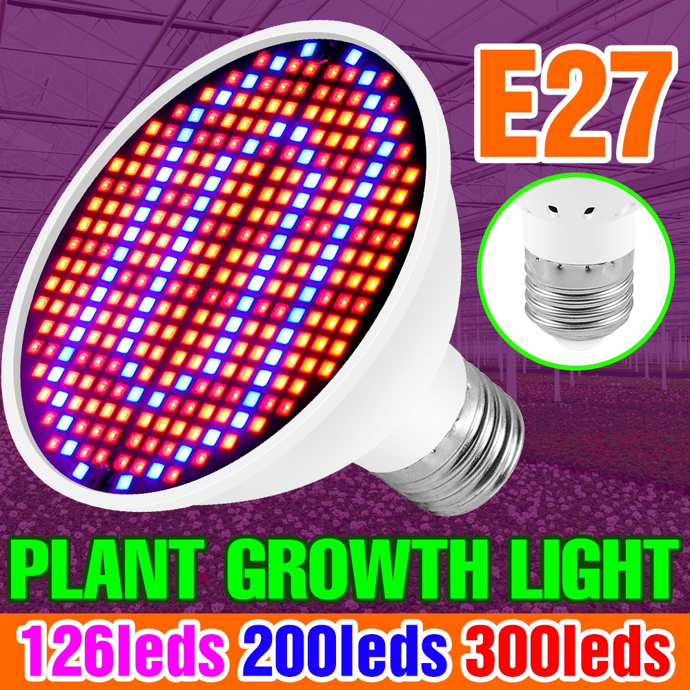 LED Lâmpadas De Cultivo De Plantas 85-265V E27 plant crescimento Bulbo cultivo indoor Lampada Full Spectrum 126 200 300LEDs