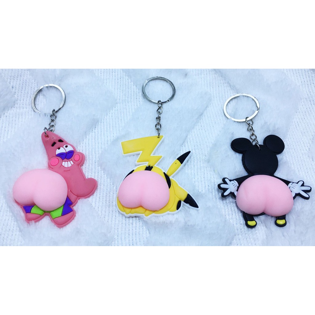 Chaveiro Squish Fidget Toy Antistress Bumbum de apertar para bolsas mochilas