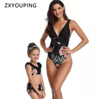 Pai Criança Swimsuit Mulheres Roupa Interior Mãe E Filha Swimwear Cozy Macio Respirável