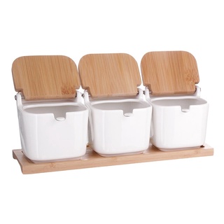 Porta Condimentos Porcelana 3 Pecas PCLN-022 Hauskraft