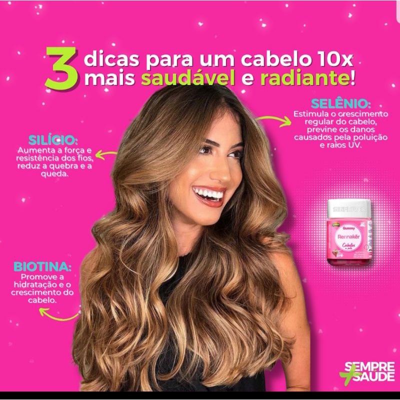 Rennaker Gummy Vitamina para Cabelos, Pele e Unhas | Shopee Brasil