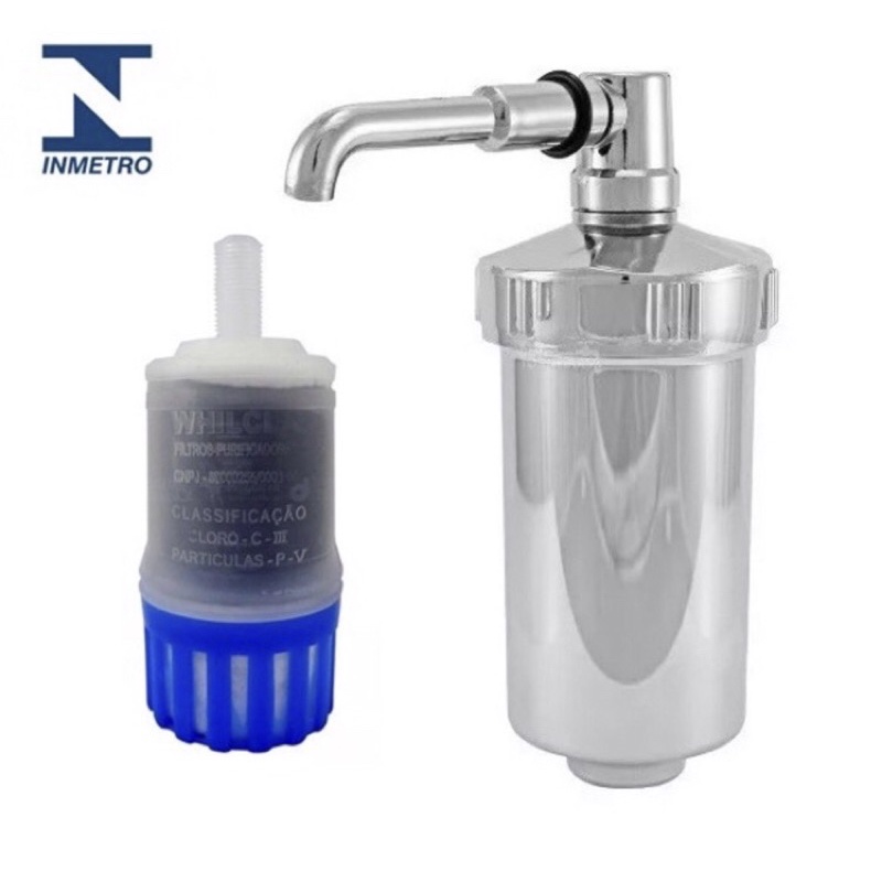 Filtro Copo Cromado Em ABS Com Refil Universal Para Torneira Gourmet ...