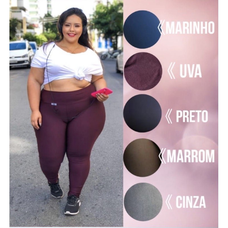 Calça Legging Semi Poliamida Plus Size GG ao G6