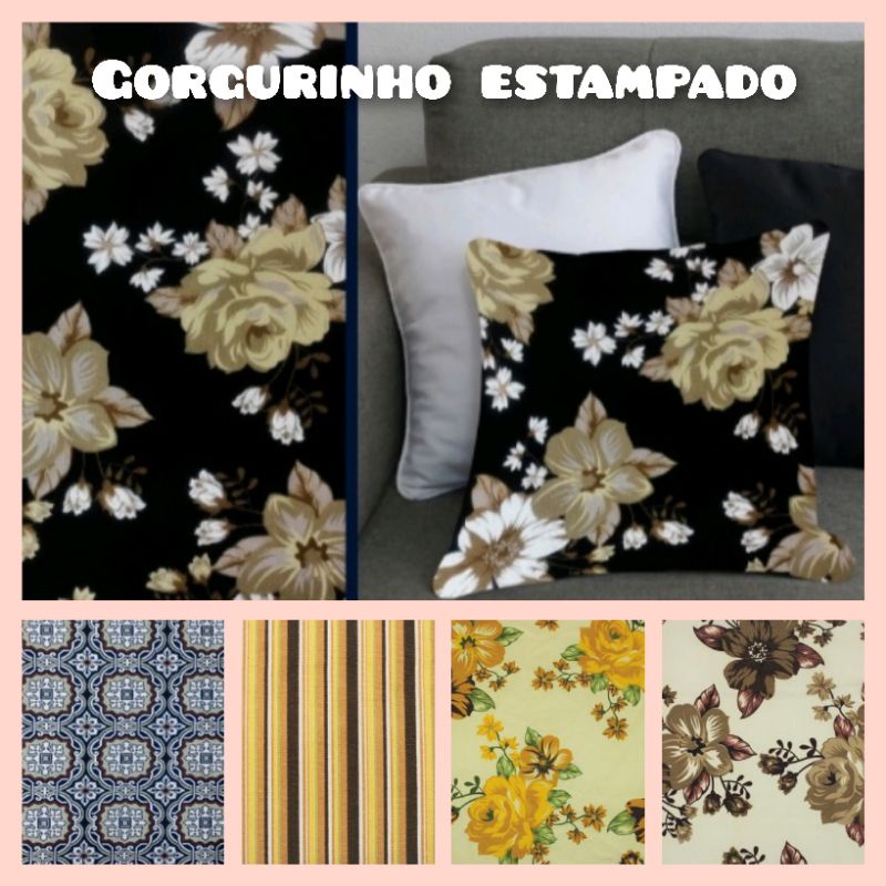 Tecido gorgurinho estampado 1mt x 1,50mt