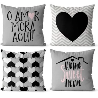 Kit 4 capas de almofadas decorativas 42x42