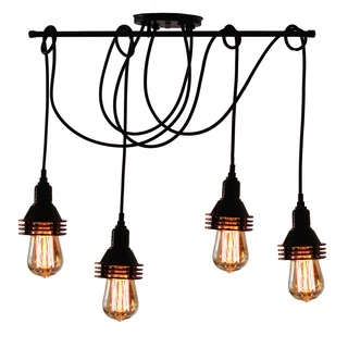 Pendente Trilho Aro - Estilo Industrial - 4 fios de 70 cm - Haste 50cm
