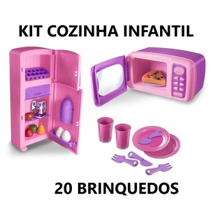 Cozinha Infantil Menino Eletro Panela Comida Brinquedo 10pç