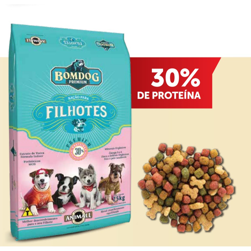 Ração Premium Para Cães Filhotes Raças Pequenas e Adultos 1KG 30% de Proteína Alta Qualidade