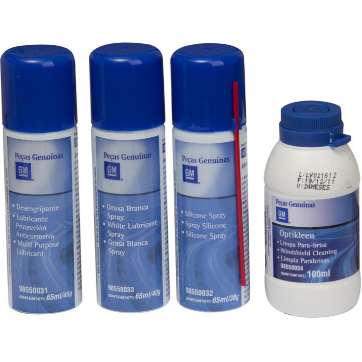 Kit Lubrificação Desengripante Graxa Branca Silicone E Optkleen GM 98550030