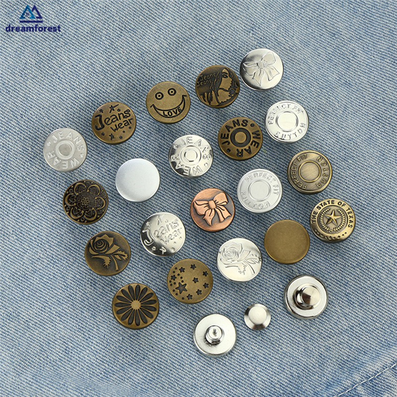 Snap Fastener Metal Jeans Buttons | Shopee Brasil