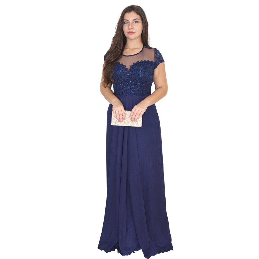 Elegante Azul Marinho Vestidos De Dama De Honra Para Casamentos