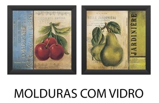 Kit 2 Quadros Copa, Cozinha, Café, Área Gourmet, Frutas REF:02FO
