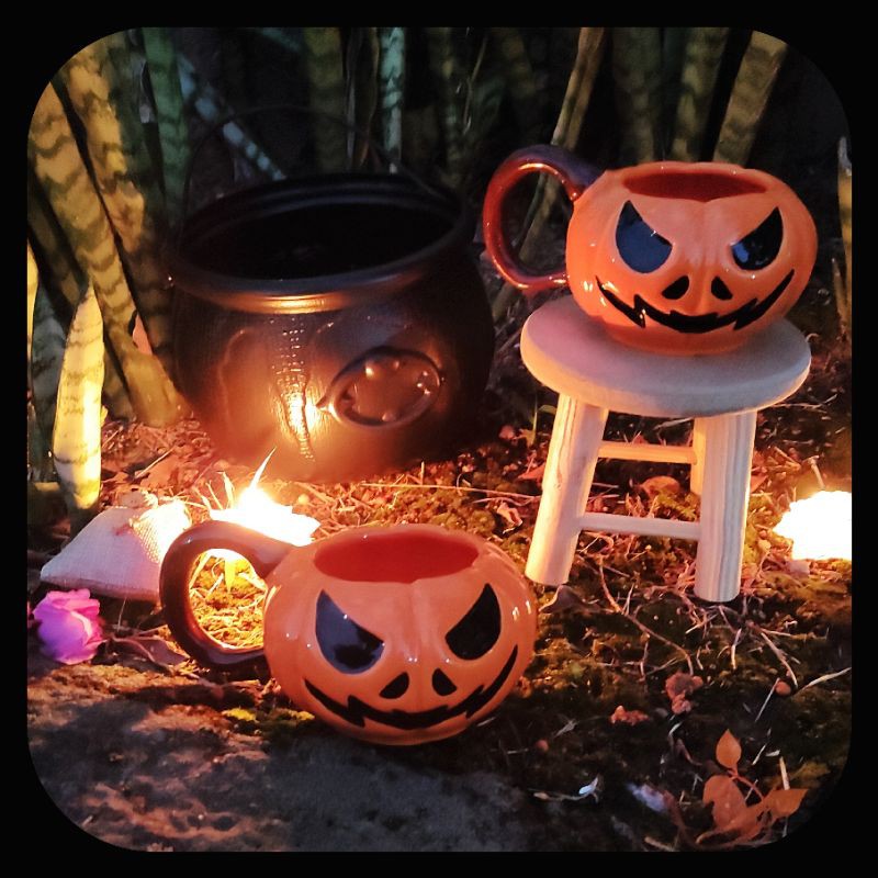 Caneca 3D Abóbora formato abobora halloween temática dia bruxa terror