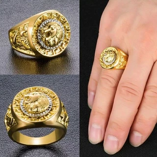 anel leão dourado masculino vintage