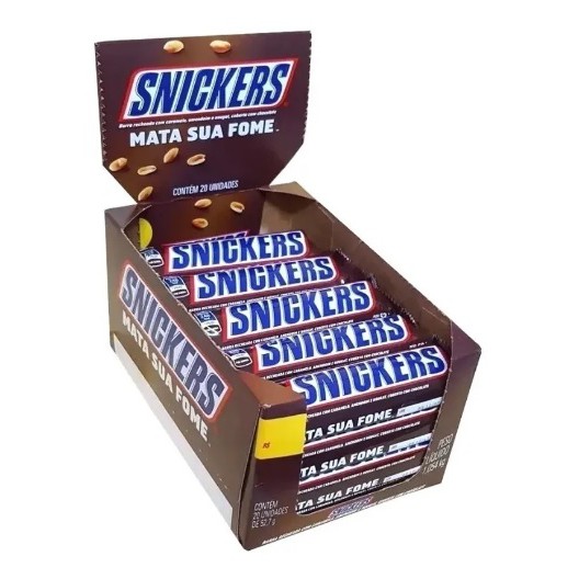 Chocolate Snickers 45 Gr Caixa com 20 unidades - Mars | Shopee Brasil