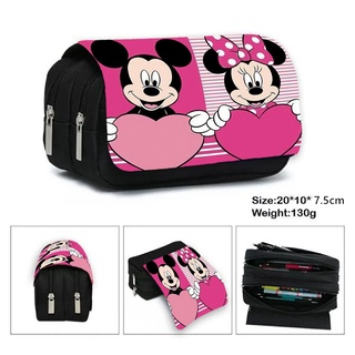 Mickey mouse estojo com bolsos duplos e zíperes