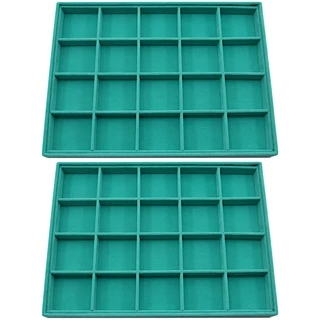 Kit 2 Organizadores para Joias Bijuterias Bandeja Grande 37 x 27 x 3 cm - Veludo