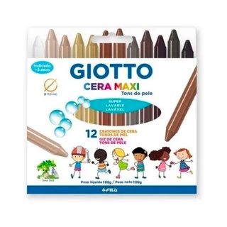 Giz de Cera Escolar Jumbo 12 Cores Tons de Pele GIOTTO