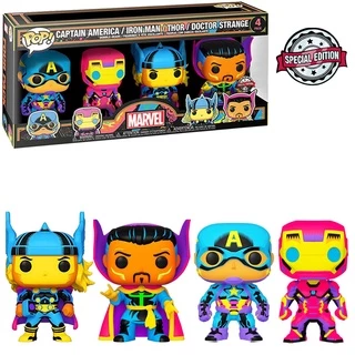 Funko Pop Marvel Black Light 4 Pack 58862 Novo Original em Oferta na Shopee