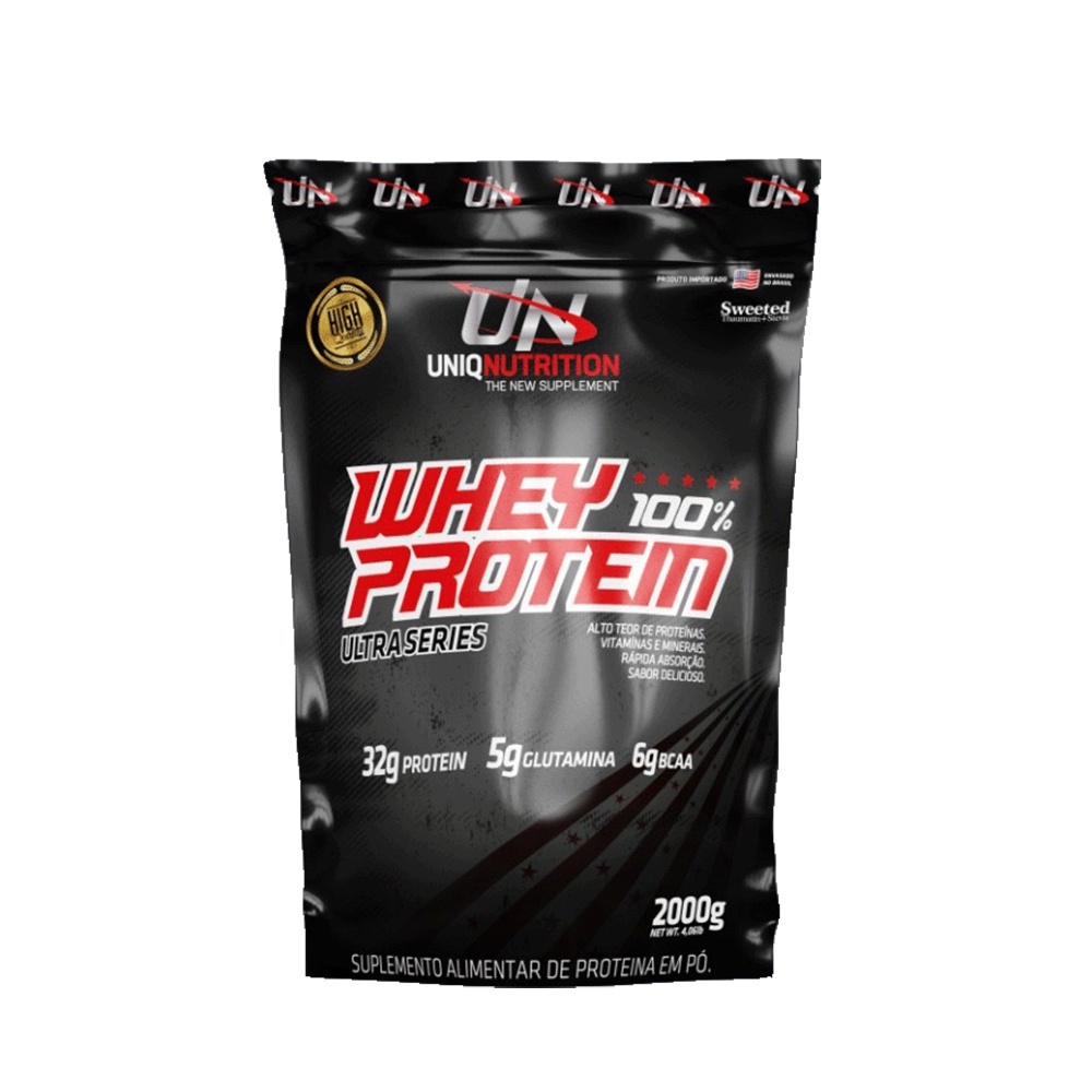 Whey Protein 2kg (refil) – Whey Isolado Concentrado e Hidrolisado 32g Proteína ZERO Açucar ZERO Glúten