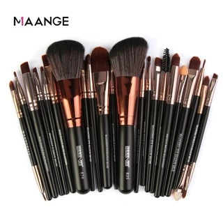 Kit 22 Pincéis De Maquiagem MAANGE Profissional para Contorno de Olho e Nariz / Corretivo / Base / Multifuncional