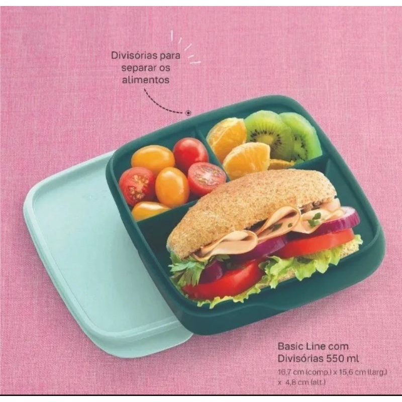Basic LINE Com divisória 550ml Tupperware | Shopee Brasil