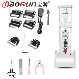 Tesoura De Pêlo De Cão Aparador De Pêlos Pet Cães Profissional Máquina De Corte Cabelo Animais Cortador Elétrico pet grooming hair clipper kit Baorun P9 promoção