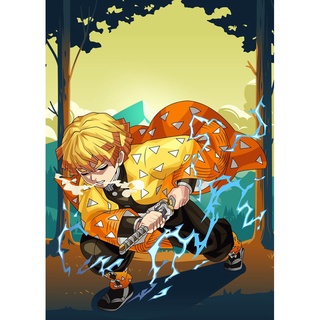 Quadro Metalizado Zenitsu Demon Slayer Anime Placa Decorativa Brilhant