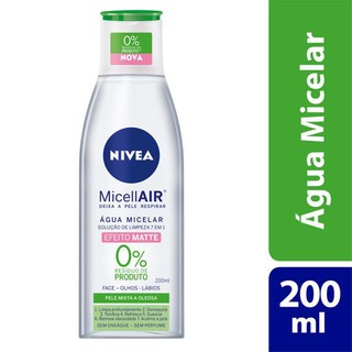 Nivea Micellair Efeito Matte - Água Micelar Solução de Limpeza 7 Em 1 - 200ml