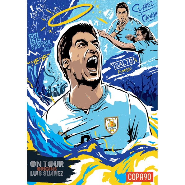 Quadro decorativo Poster Pop Art Suárez Jogador Futebol para sala