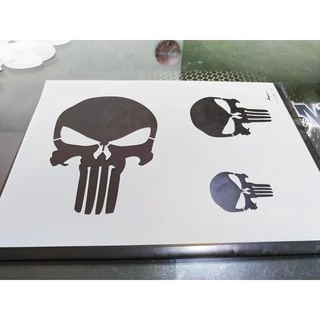 Molde Stencil Vazado Caveira Justiceiro Punisher Para Aerografia