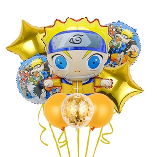 6 pçs dos desenhos animados naruto balões de aniversário 32 polegada número  uzumaki naruto uchiha itachi