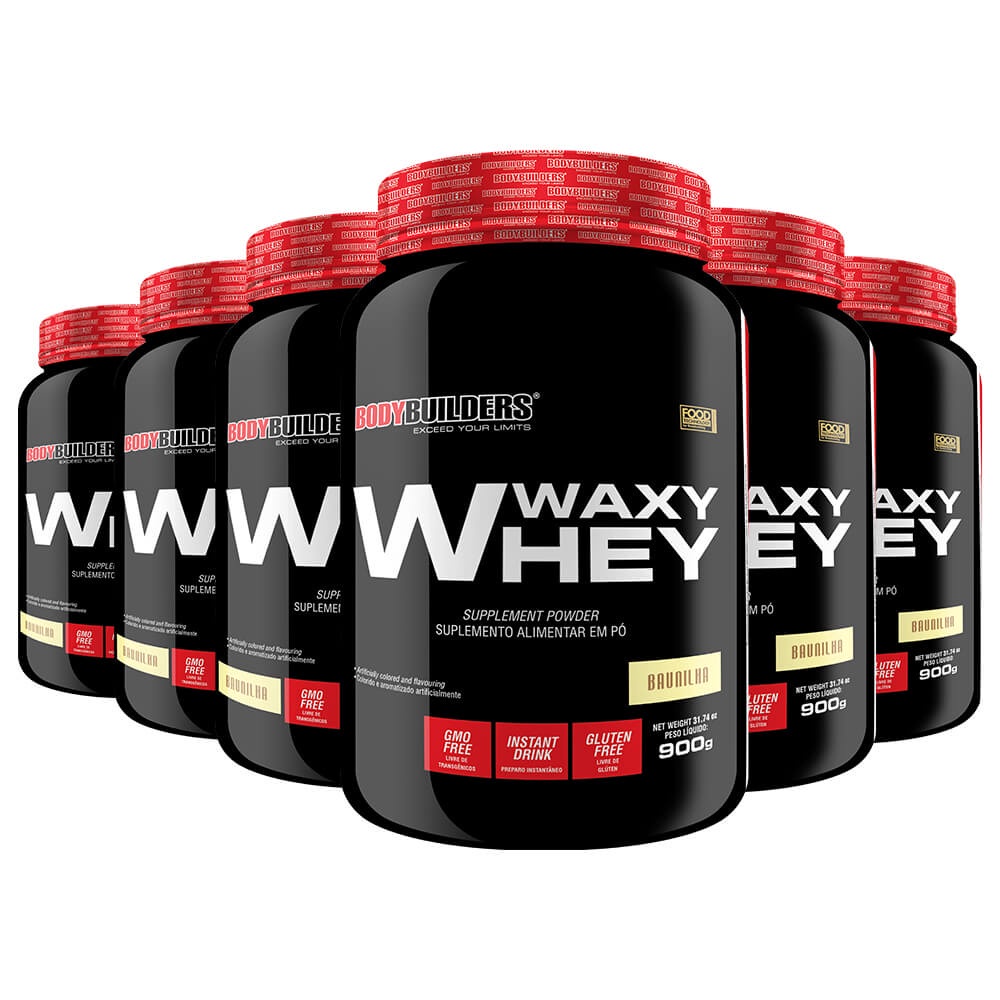 Kit 6x Whey Protein Waxy Whey Pote 900g Para Ganho de Massa Muscular – Bodybuilders