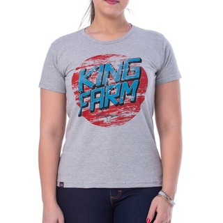 Camiseta Country King Farm Feminina Cinza