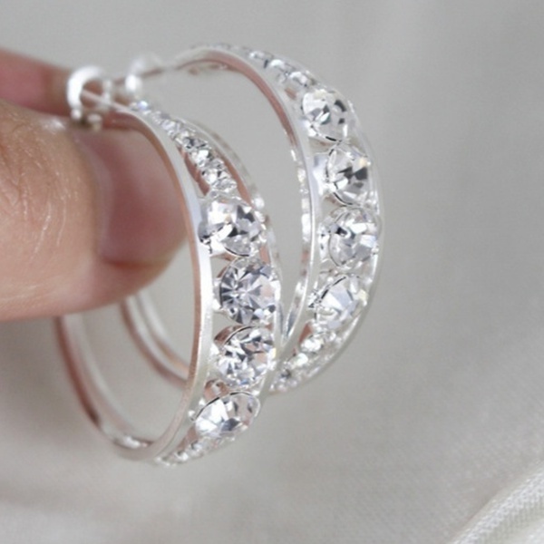 Brincos De Noivado Romântico Rhinestone Jóias De Moda Casamento Aniversário Do Dia Dos Namorados