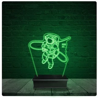 Luminária Abajur Acrílico Led - Astronauta Desenho 14