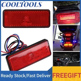 Lâmpada Retângulo Universal Luz De Freio De Travagem LED Traseira Da Motocicleta Refletor De Motos Scooter De