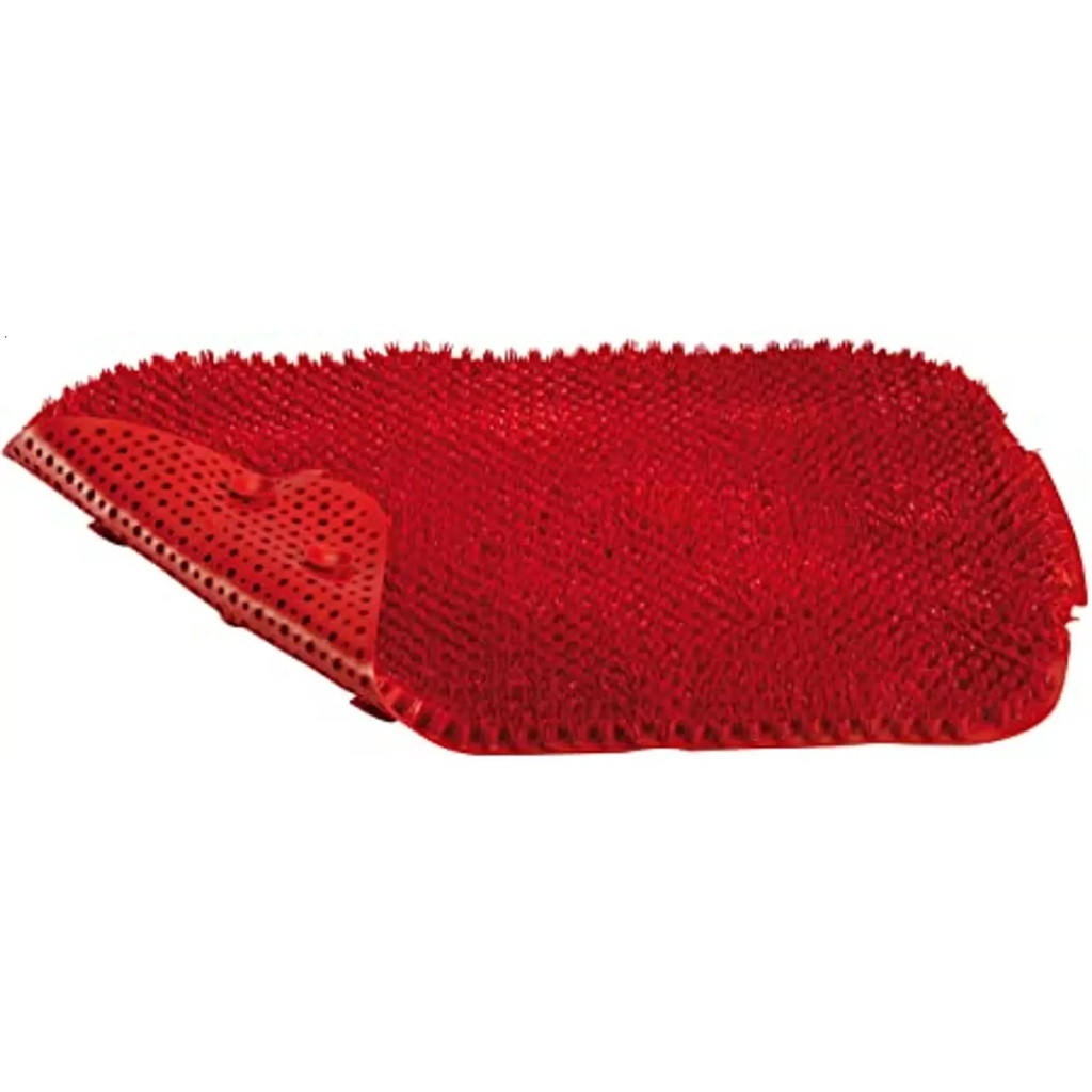 Tapete Banheiro Box Felpudo Flexível com ventosa antiderrapante bordô/vermelho 57x34cm Astra ES4*BRD