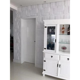 kit 6m² placas de revestimentos 3D 50x50 autocolantes quadratto Painel Enfeite Decoração Casa Sala