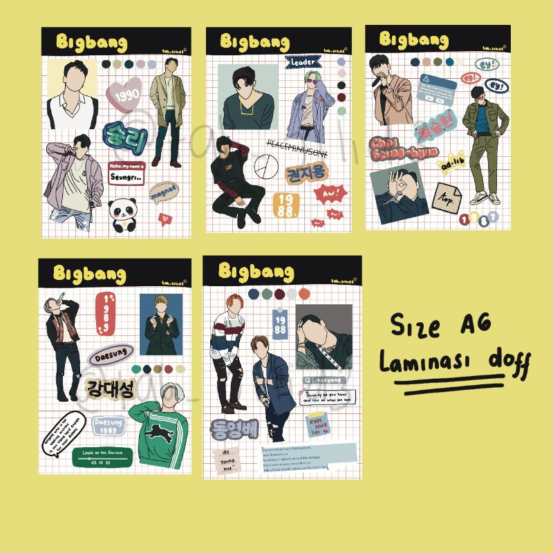 BIGBANG STICKER KPOP (g.d , Topo , taeyang , Umngri , daesung) | Shopee ...