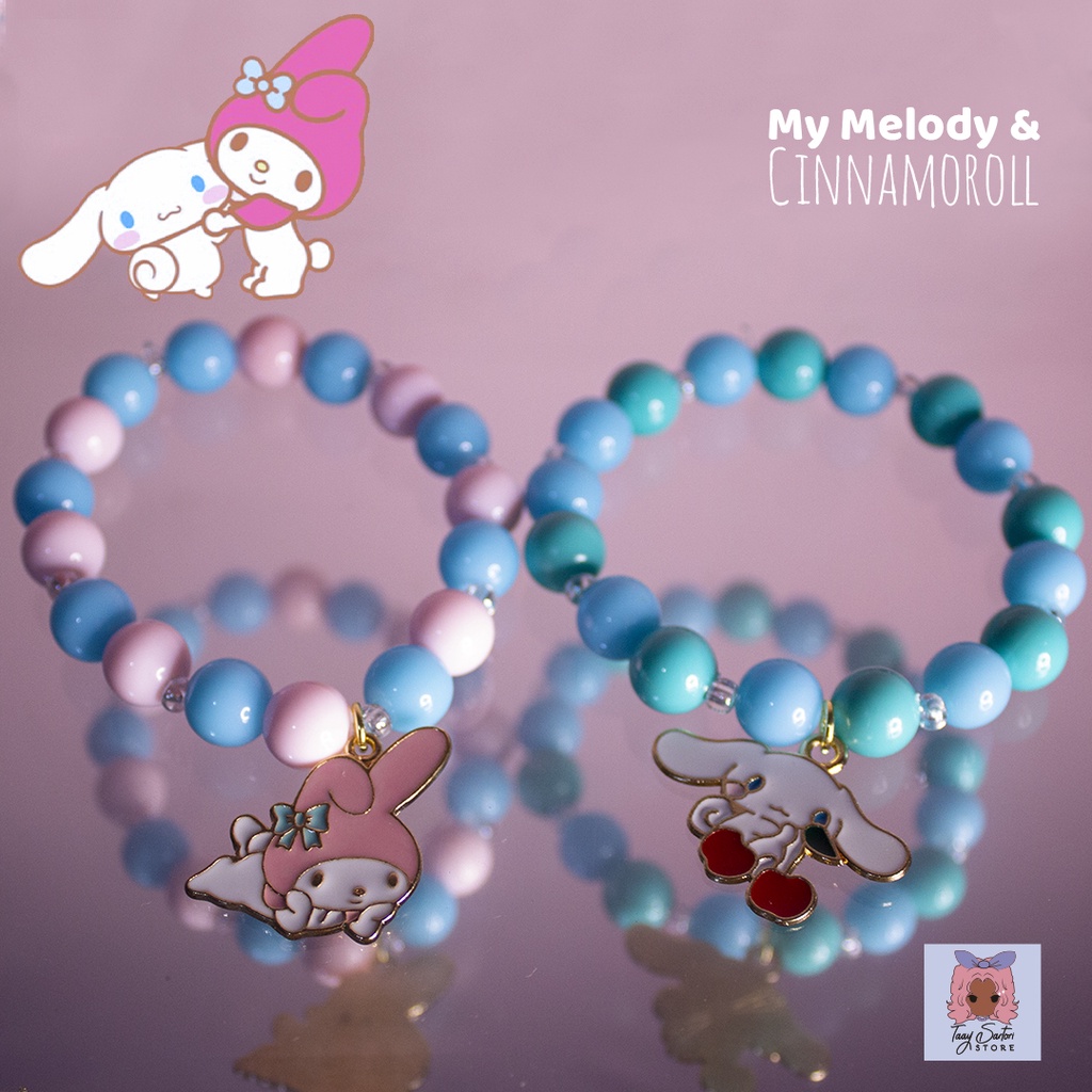 Pulseira Cinnamoroll e Cappuccino / Personagens Sanrio (Hello Kitty)