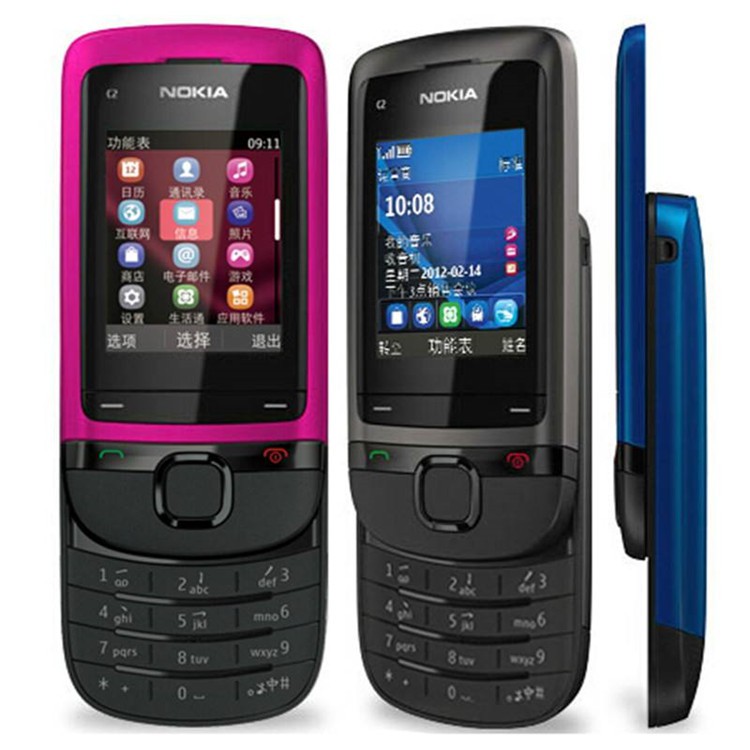 Nokia C2-05 Clássico Deslizante Telefone Móvel Conjunto Completo Original