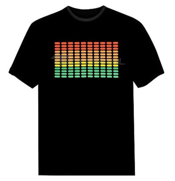 Camiseta Led Eletronica Camisa Luminosa 04 Equalizador 5 Cor