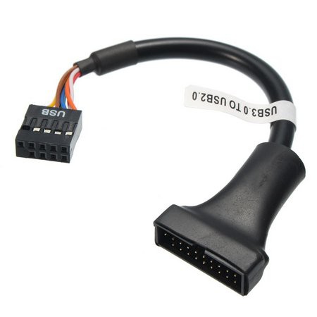19 / 20 Pin Usb 3.0 Fêmea Para 9 Pinos Usb 2.0 Macho Cabo Adaptador De Cabeçalho