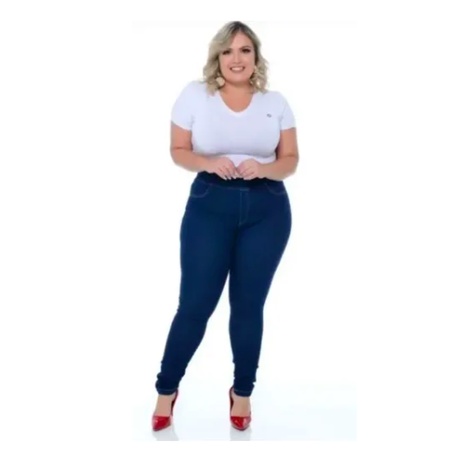 Calça Jeans Feminina Plus Size Skinny com Elastano Cambos Plus Size