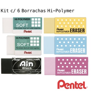 Super KIt c/ 6 Borrachas PENTEL Hi-Polymer