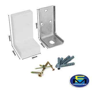 Kit 10 Cantoneira Reforçada para fixar armarios gabinetes e moveis suporte 45KG