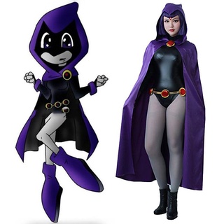 Cosplay Fantasia Ravena Jovens Titãs Teen Raven + Peruca